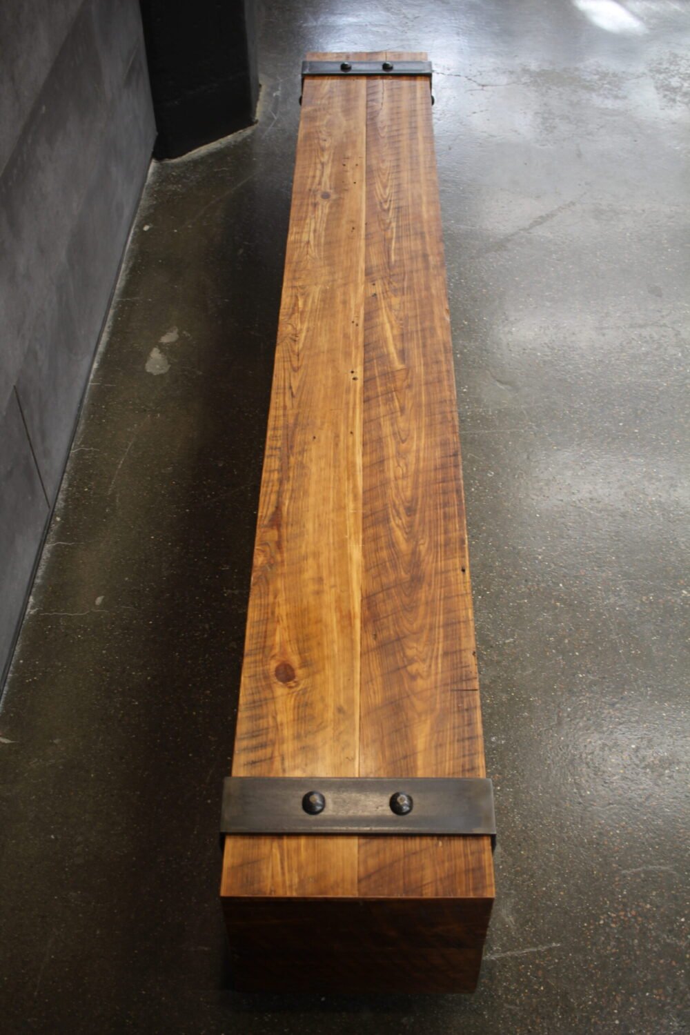BENSONHURST BENCH-steel and reclaimed bench - Image 4