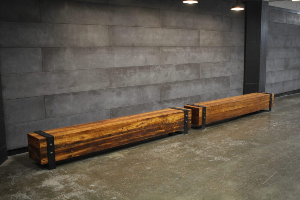 BENSONHURST BENCH-steel and reclaimed bench - Image 7
